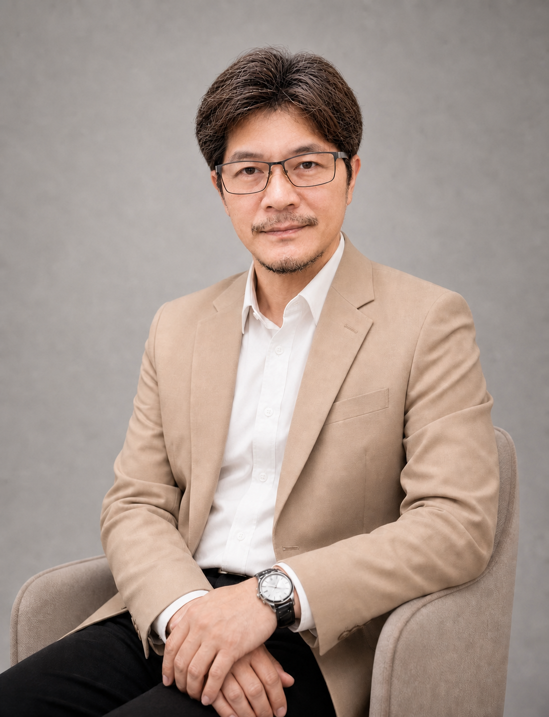 主持建築師肖像與工作桌